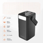 ⁦Porodo Power Bank 50000mAh with Integrated Cables & Flashlight - Black⁩ - الصورة ⁦8⁩